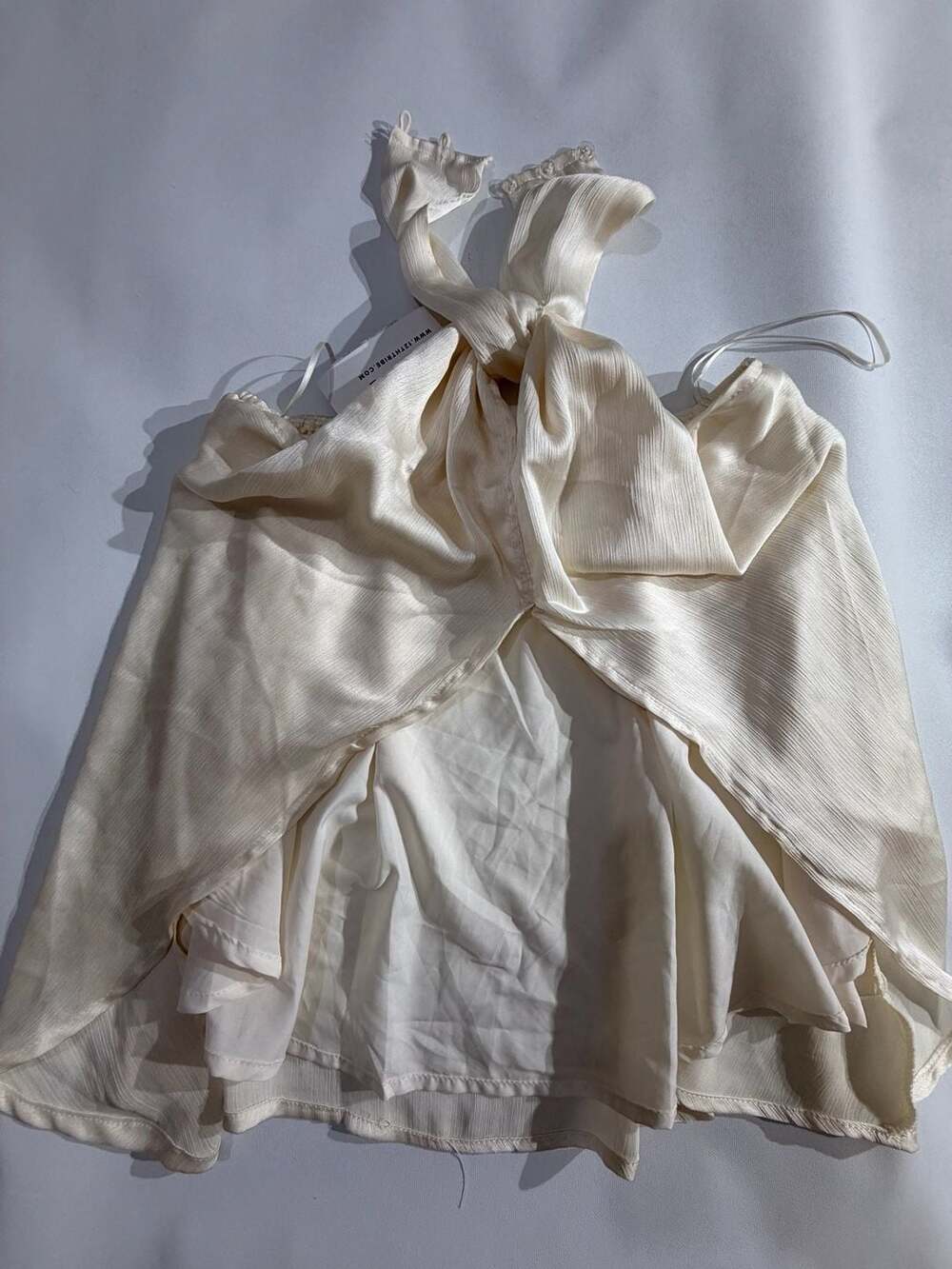 12th Tribe Ivory Cream Satin Halter Neck Crop Top NWT Womens S